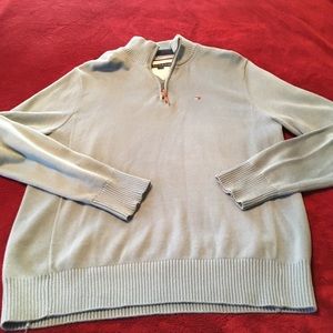 Tommy Hilfiger 3/4 Zip Light Blue Sweater
